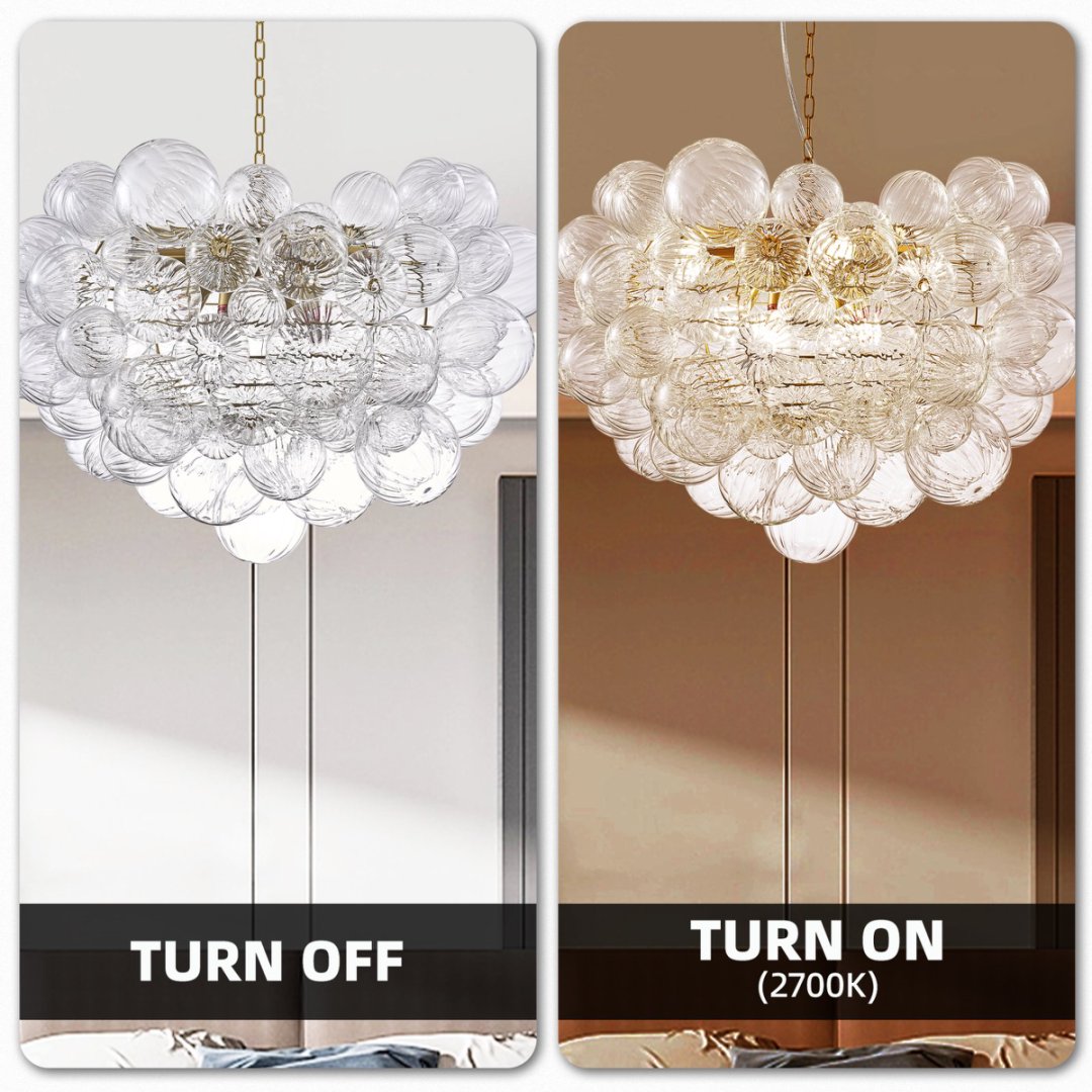 Modern Bubble Glass Chandelier for Contemporary Loft