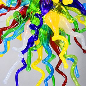 Colored Blown Glass Chandelier – Vibrant Artistic Touch