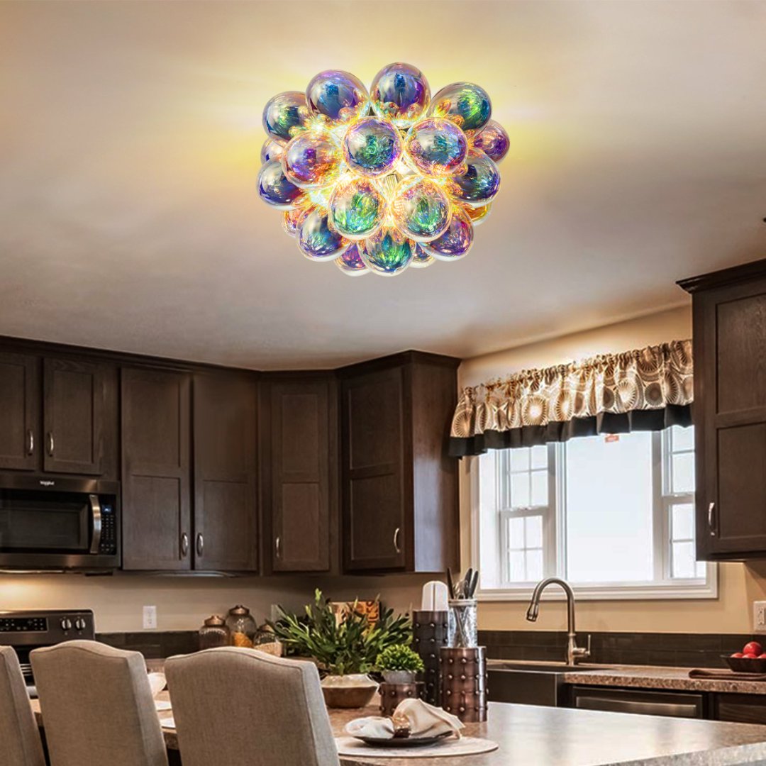 Bubble Glass Chandelier for Kitchen Island - Functional Art