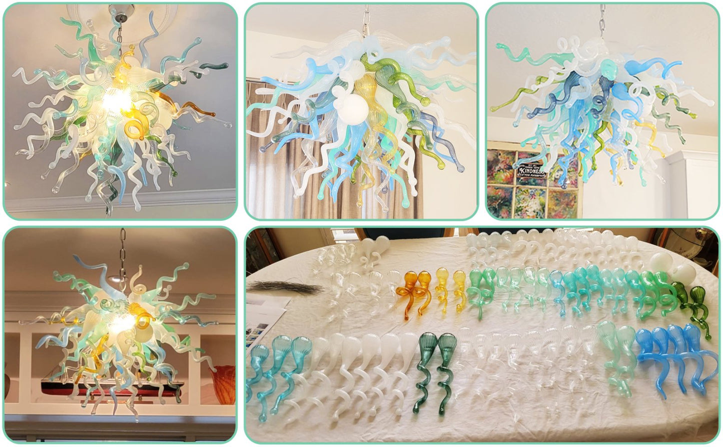 Vintage Blown Glass Chandelier – Classic Timeless Design