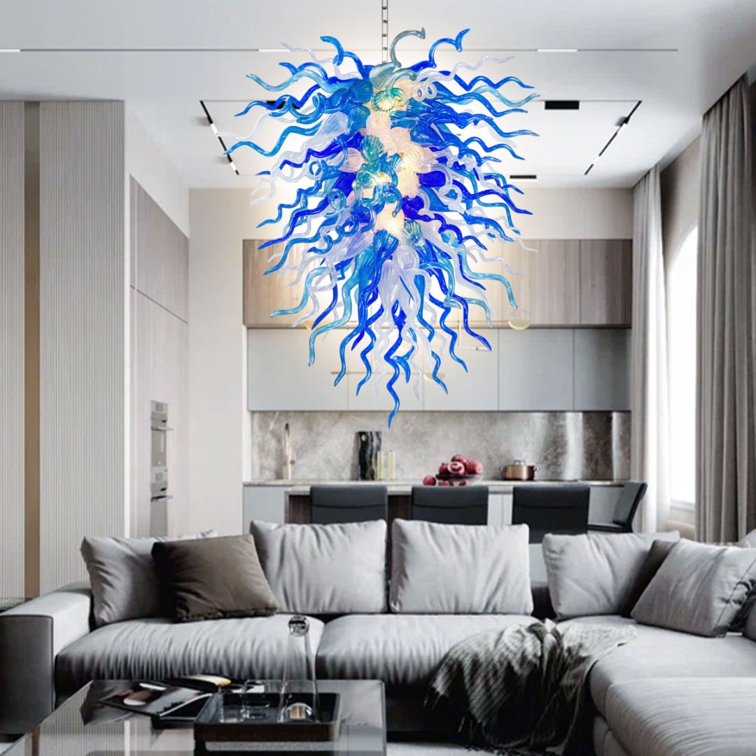 Luxury Blown Glass Chandelier - Elegant Ceiling Light Fixture