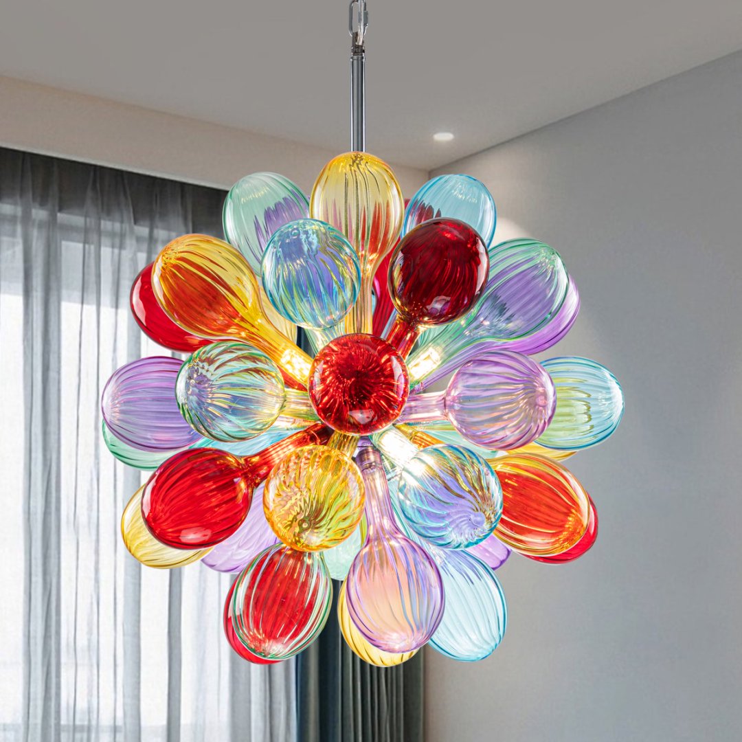 Crystal Bubble Glass Chandelier for Luxury Penthouse
