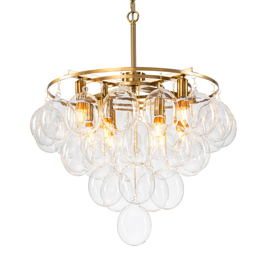 Bubble Glass Chandelier for Staircase - Dramatic Lighting
