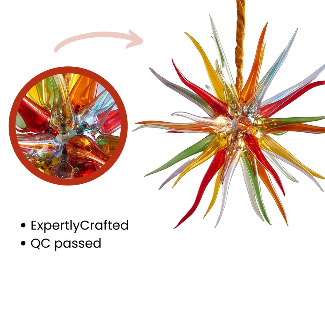 Mid-Century Blown Glass Chandelier – Retro Modern