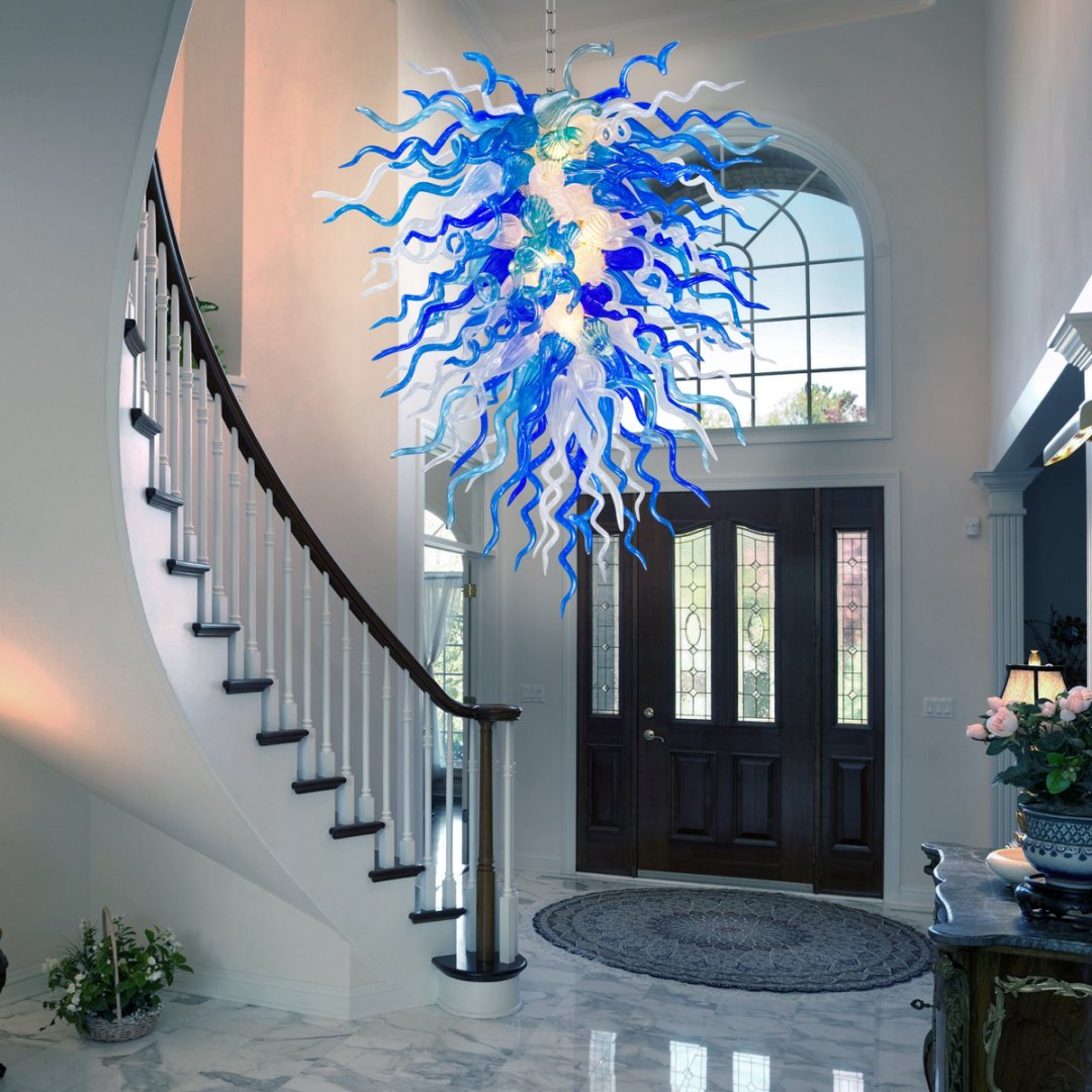 Luxury Blown Glass Chandelier - Elegant Ceiling Light Fixture