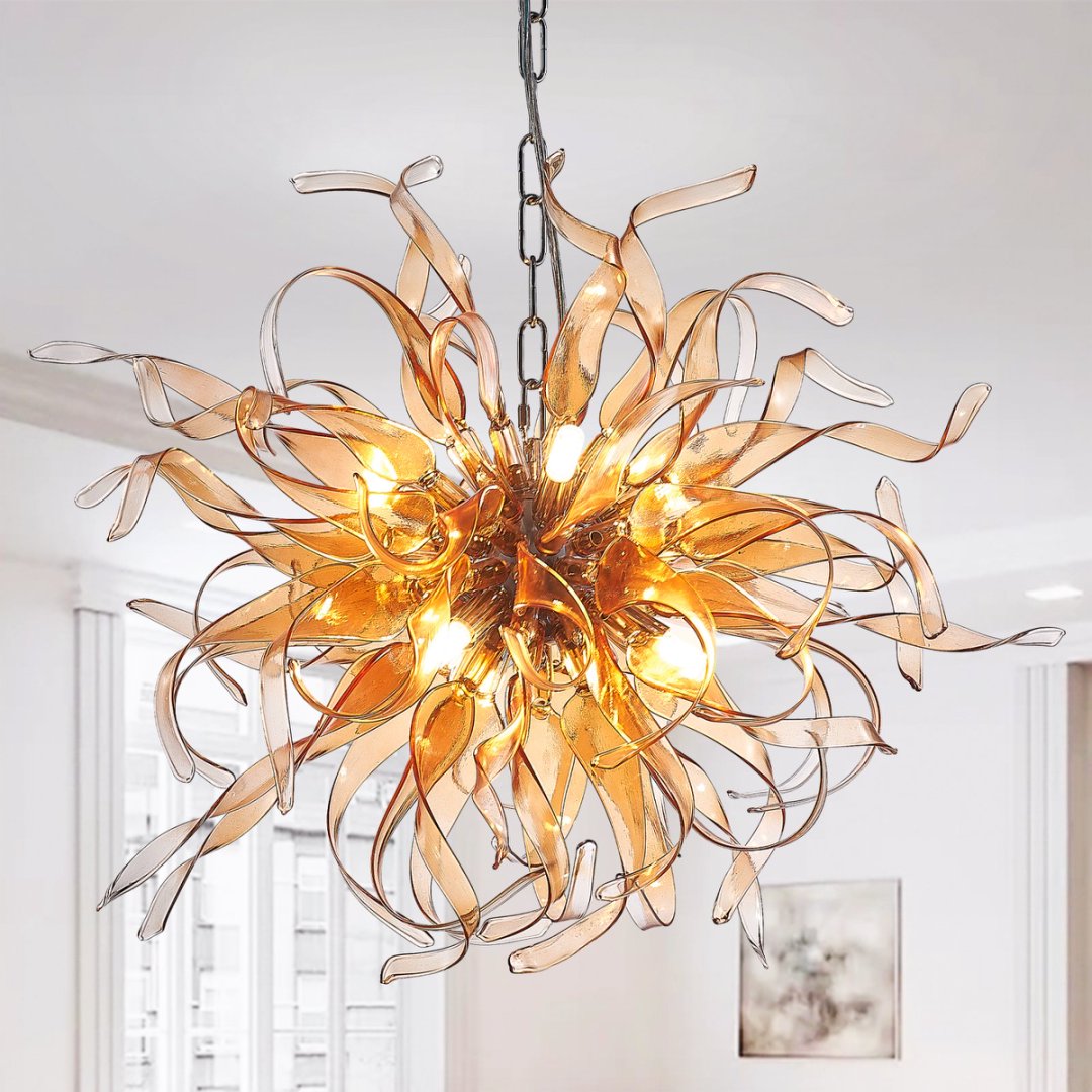 Baroque Blown Glass Chandelier – Ornate Detailing &nbsp;
