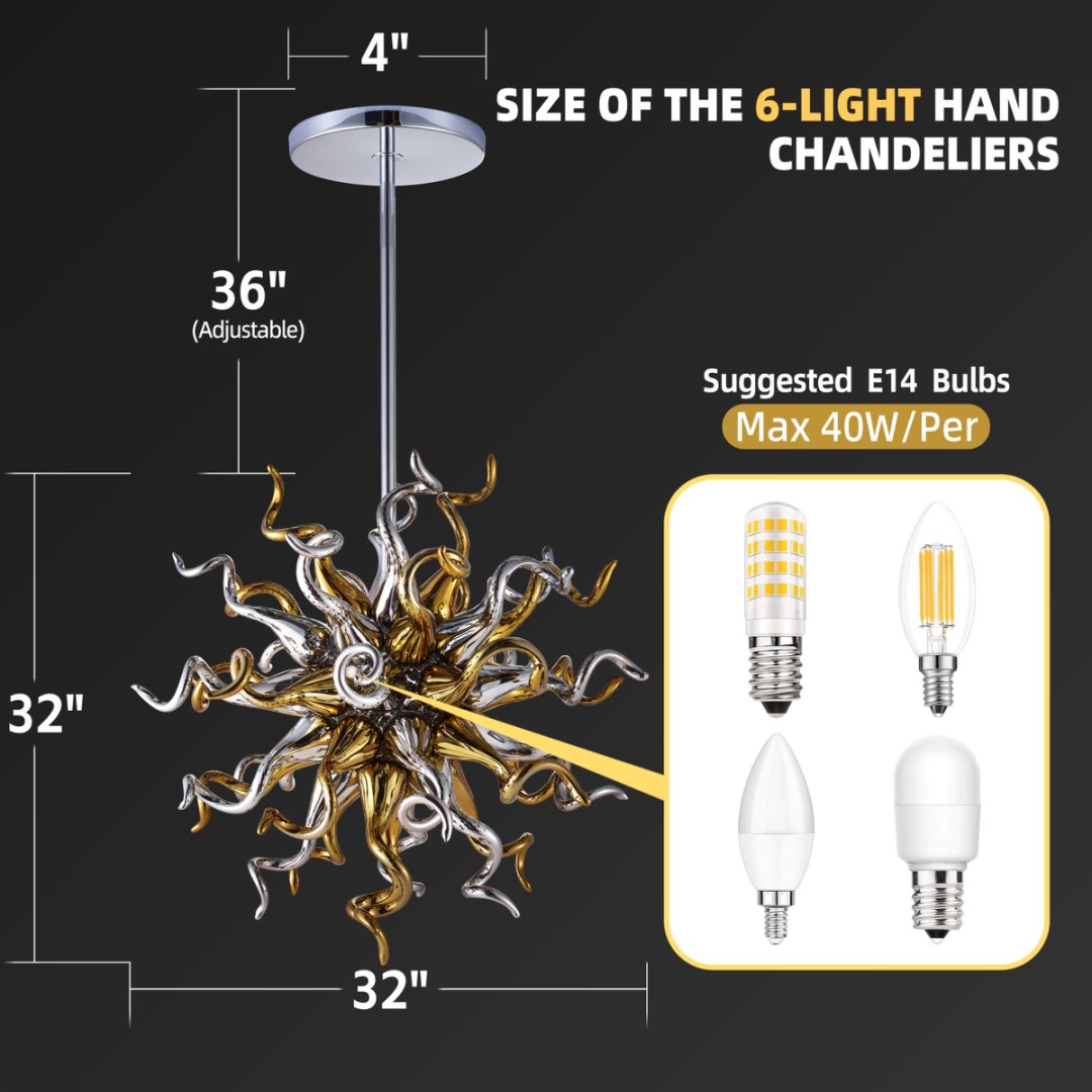 Custom Blown Glass Chandelier – Made to Order