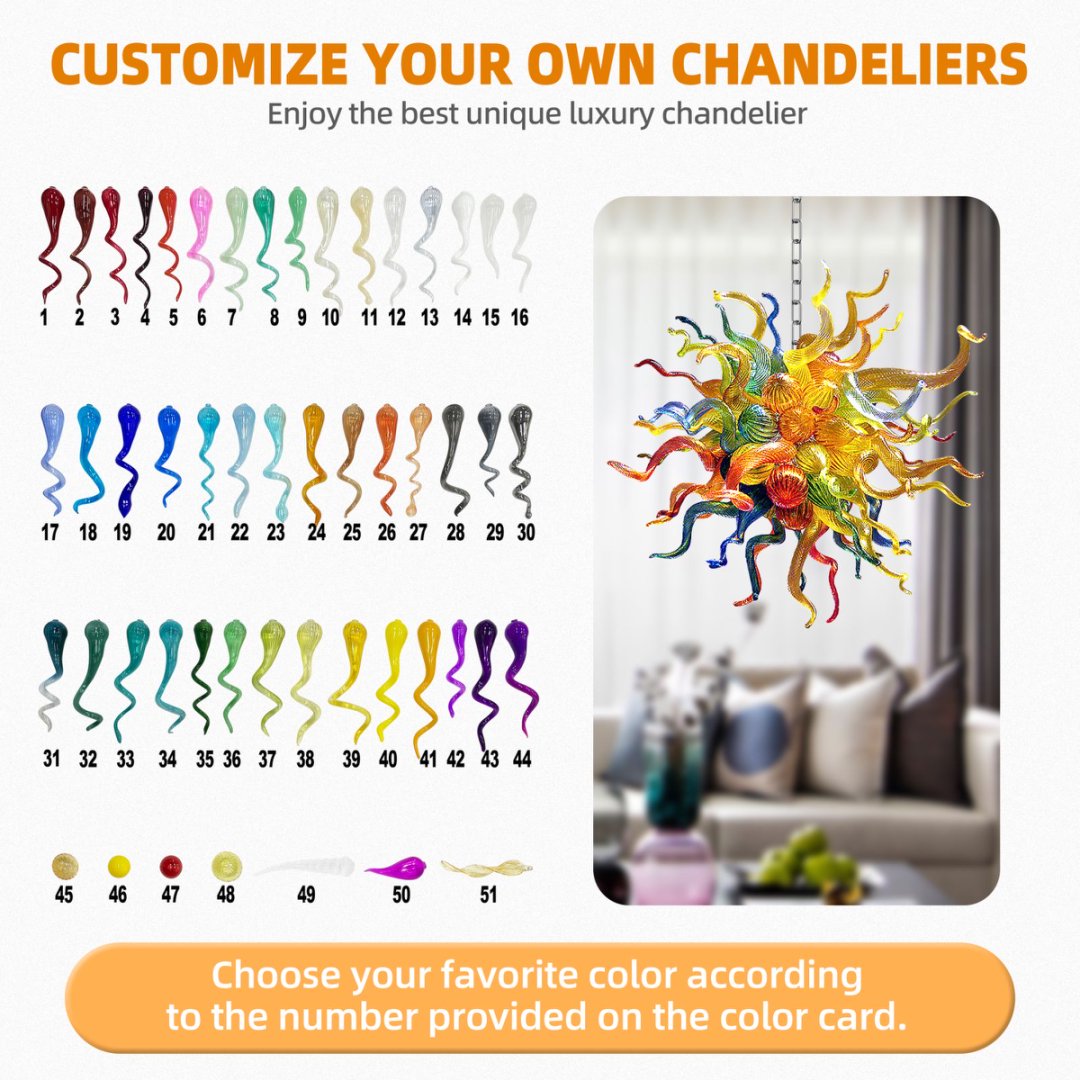 Gold Blown Glass Chandelier – Luxurious & Glamorous
