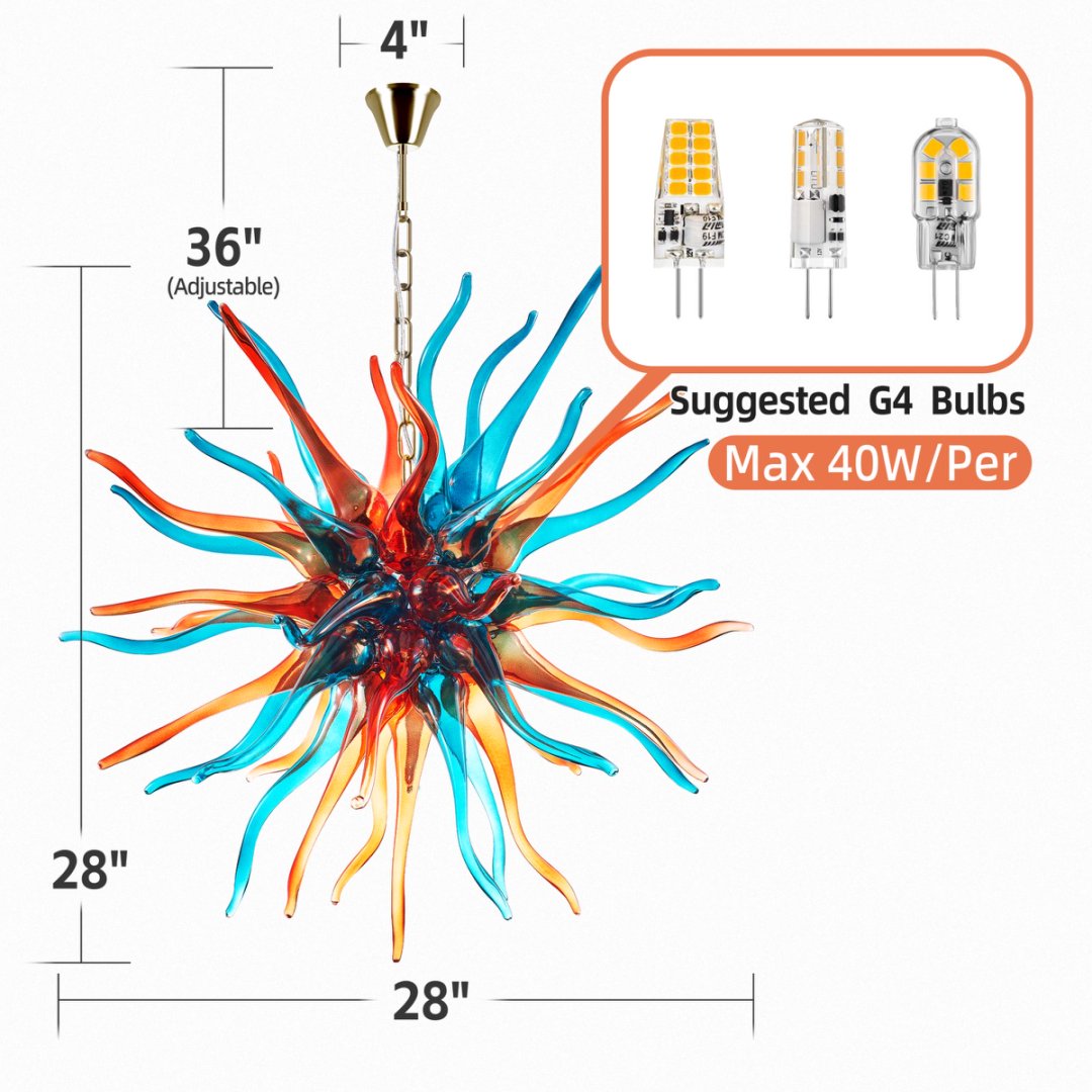 Designer Blown Glass Chandelier – High-End Luxury