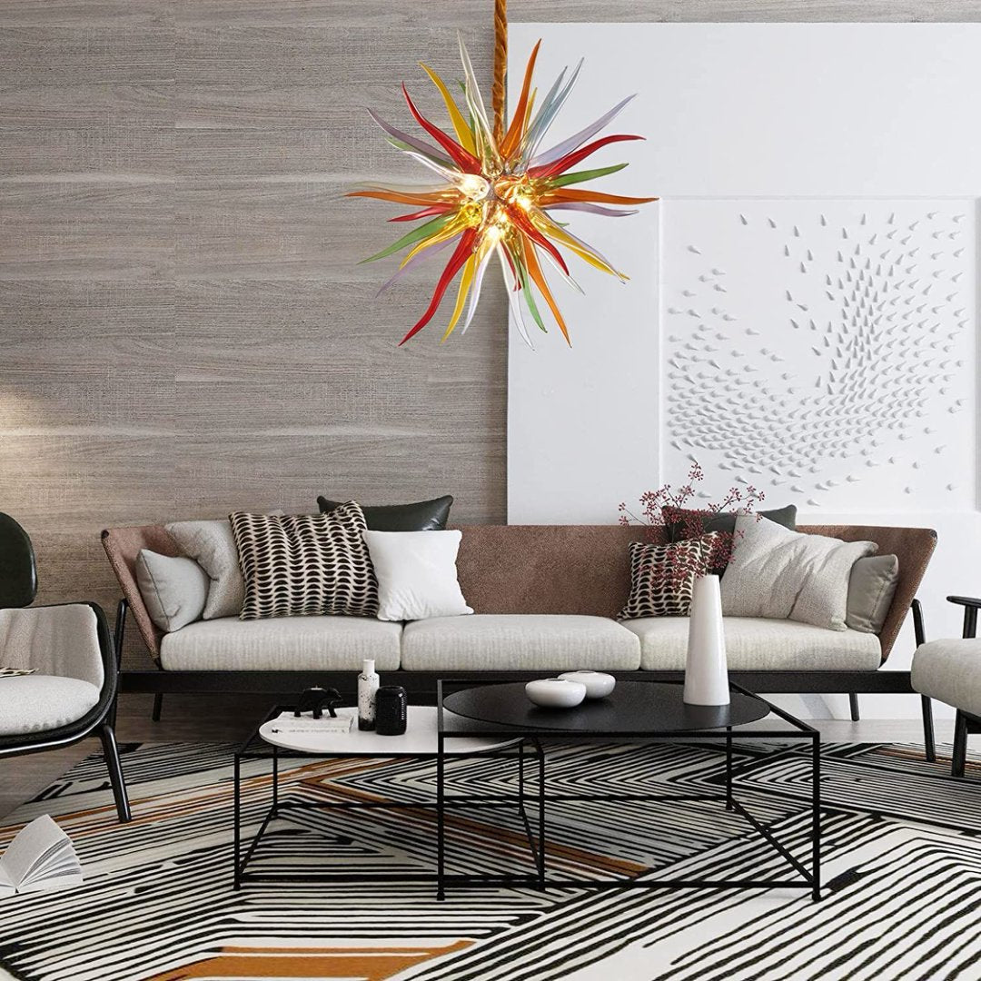Mid-Century Blown Glass Chandelier – Retro Modern