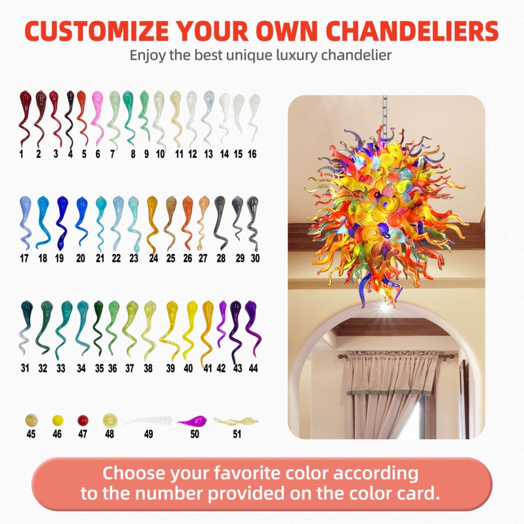 Dining Room Blown Glass Chandelier – Elegant Lighting