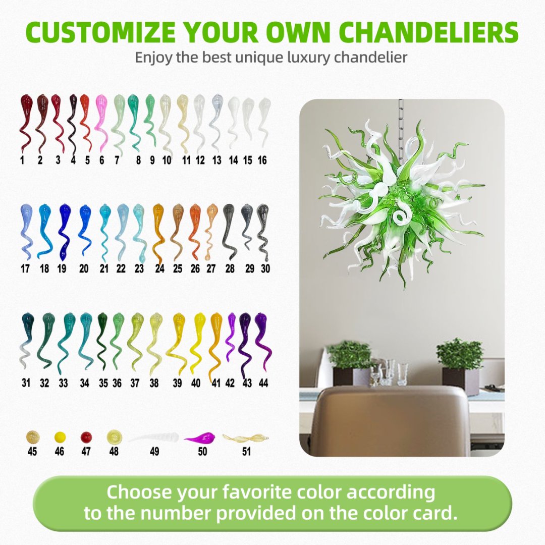 Flush Mount Blown Glass Chandelier – Low Ceiling Friendly