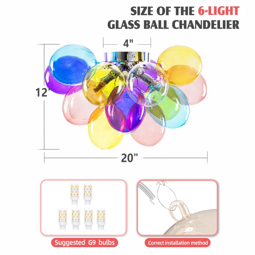Bubble Glass Chandelier for Hotel Lobby - Luxury Lighting