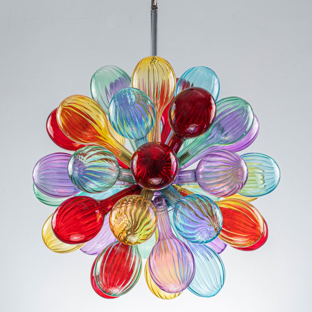 Crystal Bubble Glass Chandelier for Luxury Penthouse