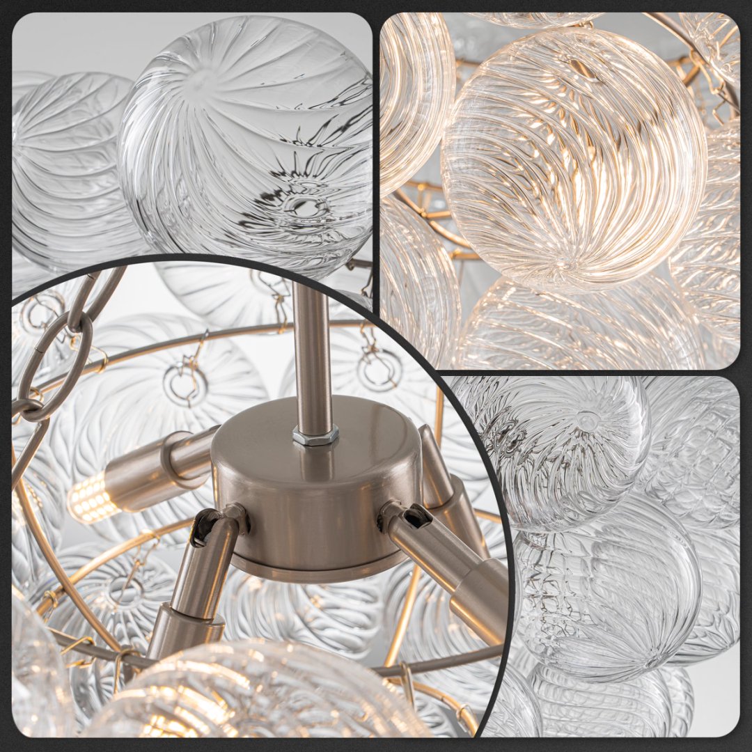 Minimalist Bubble Glass Chandelier for Scandinavian Home