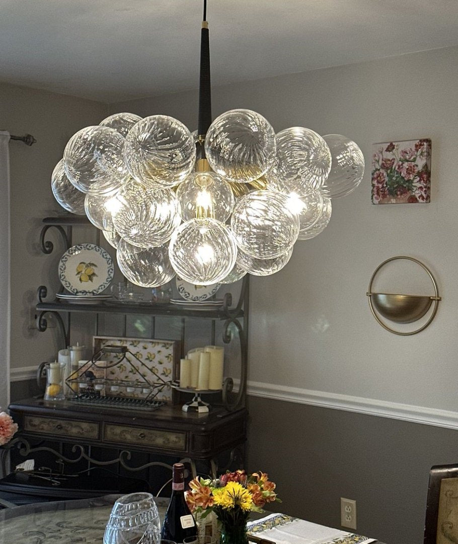 Lightweight Bubble Glass Chandelier for Easy Install