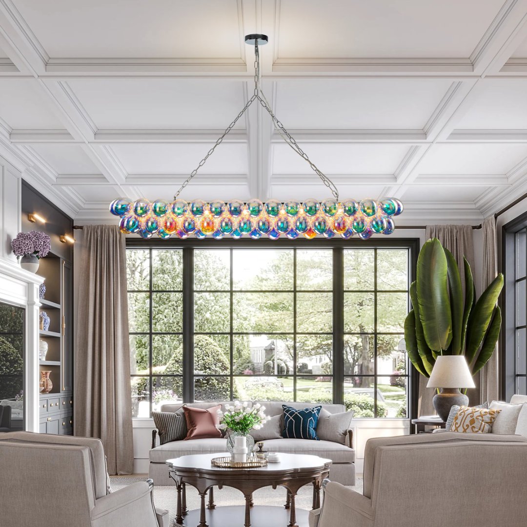 Bubble Glass Chandelier for Dining Room - Elegant Centerpiece