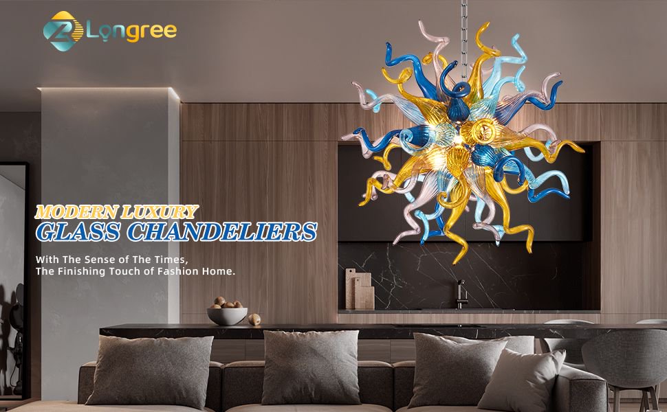 Luxury Blown Glass Chandelier – Affordable Elegance
