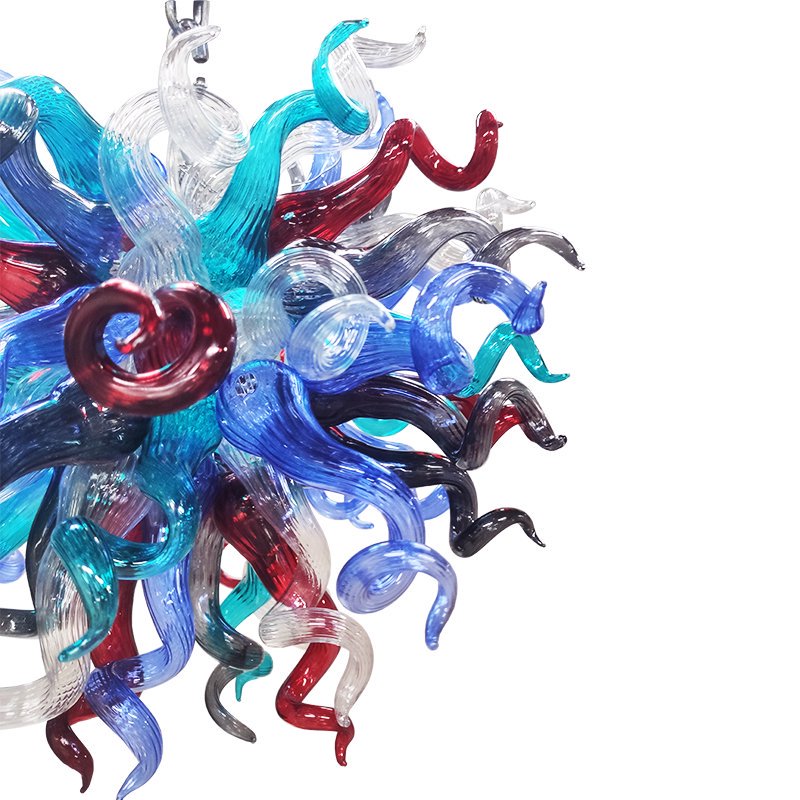 Minimalist Blown Glass Chandelier – Clean & Contemporary