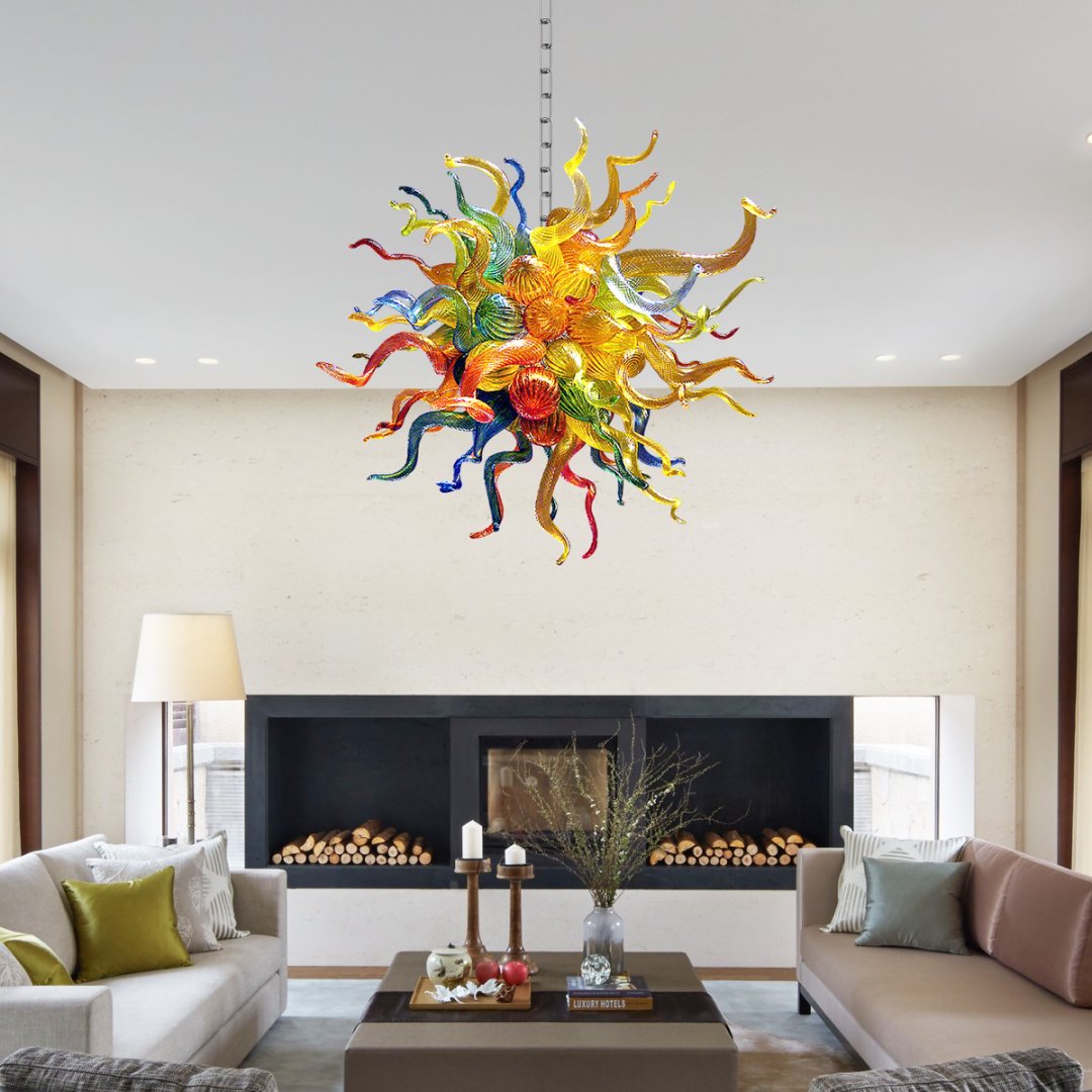 Gold Blown Glass Chandelier – Luxurious & Glamorous