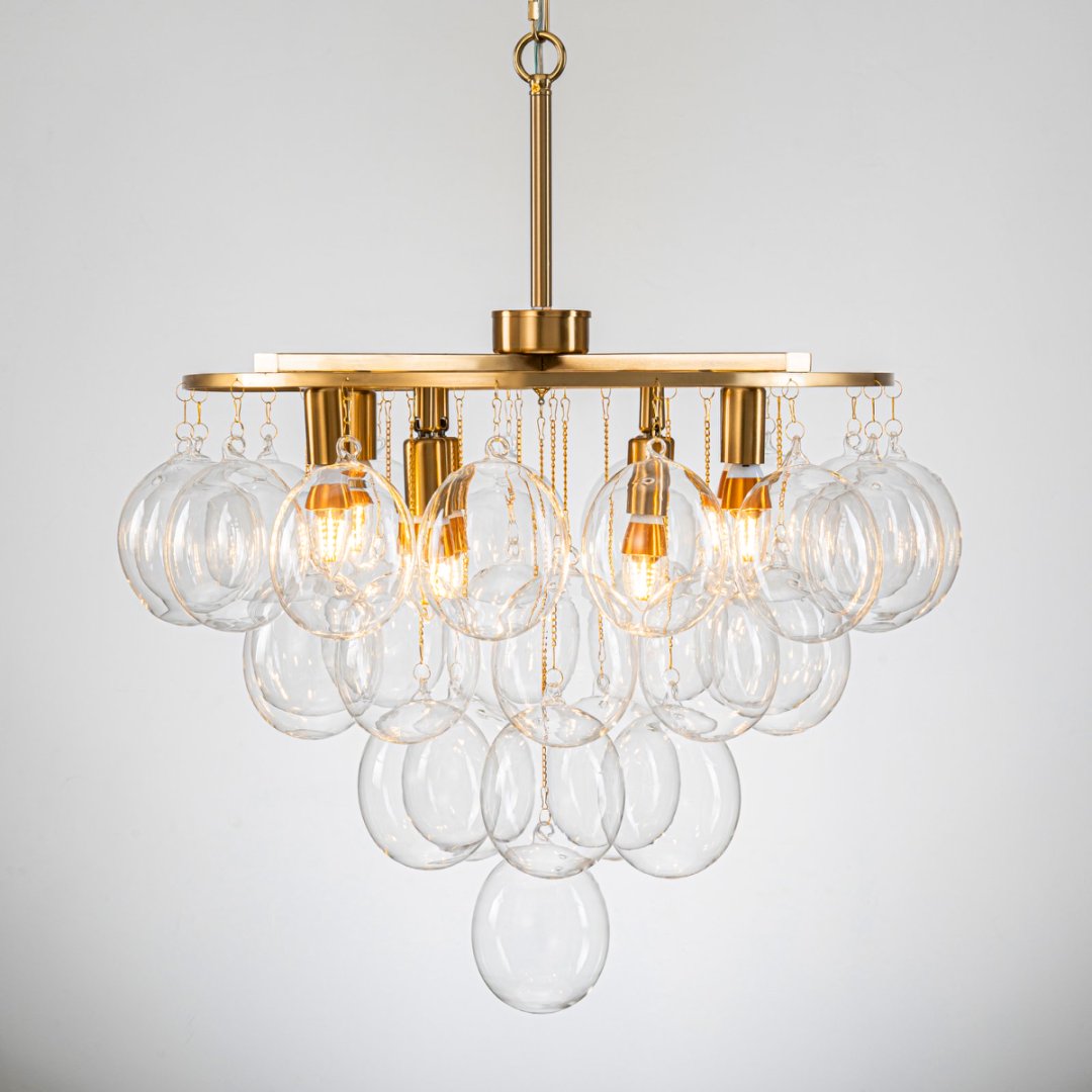 Bubble Glass Chandelier for Staircase - Dramatic Lighting