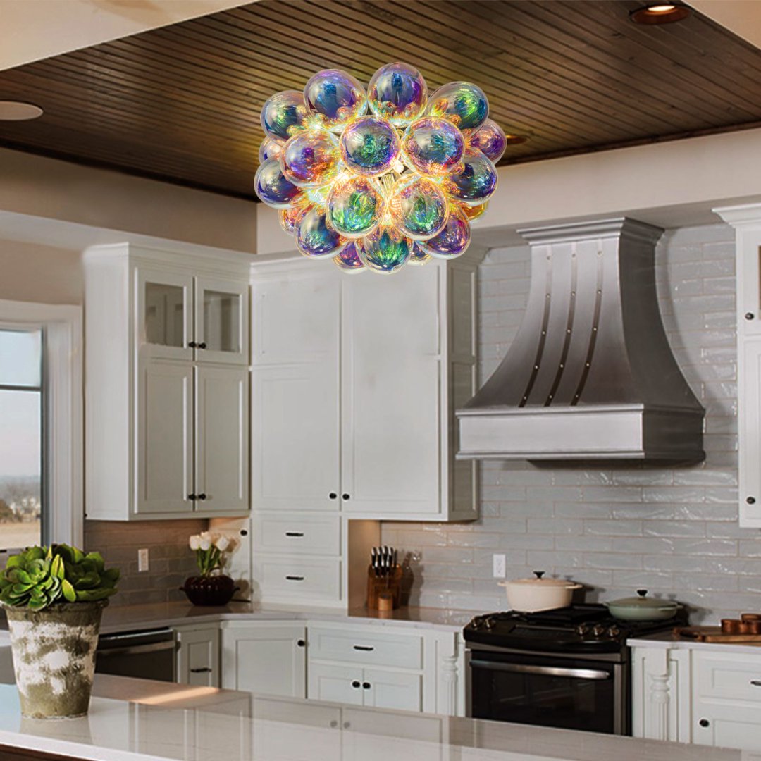 Bubble Glass Chandelier for Kitchen Island - Functional Art