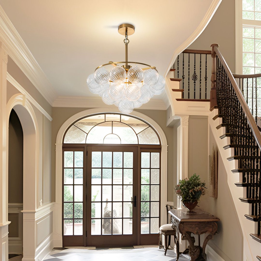 Bubble Glass Chandelier for Patio - Weatherproof Design
