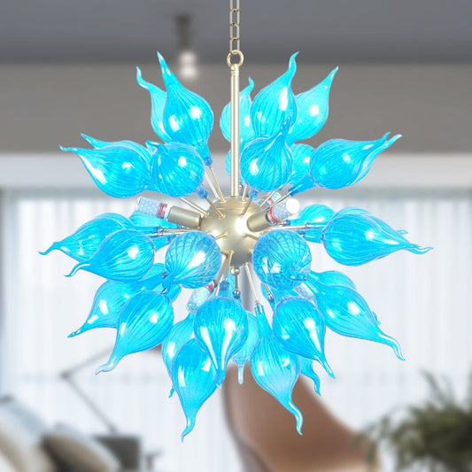 Eco-Friendly Blown Glass Chandelier – Sustainable Design