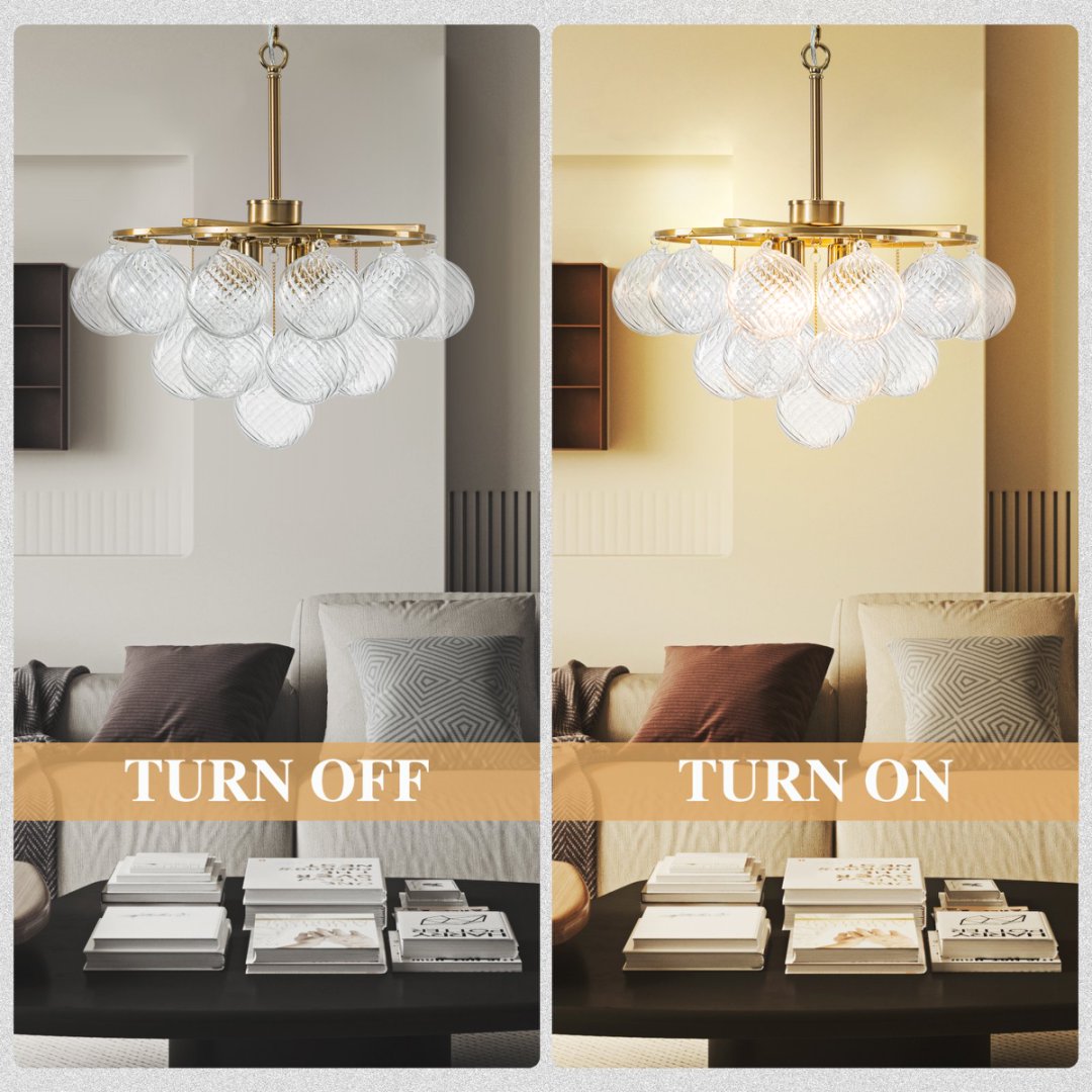 Bubble Glass Chandelier for Patio - Weatherproof Design