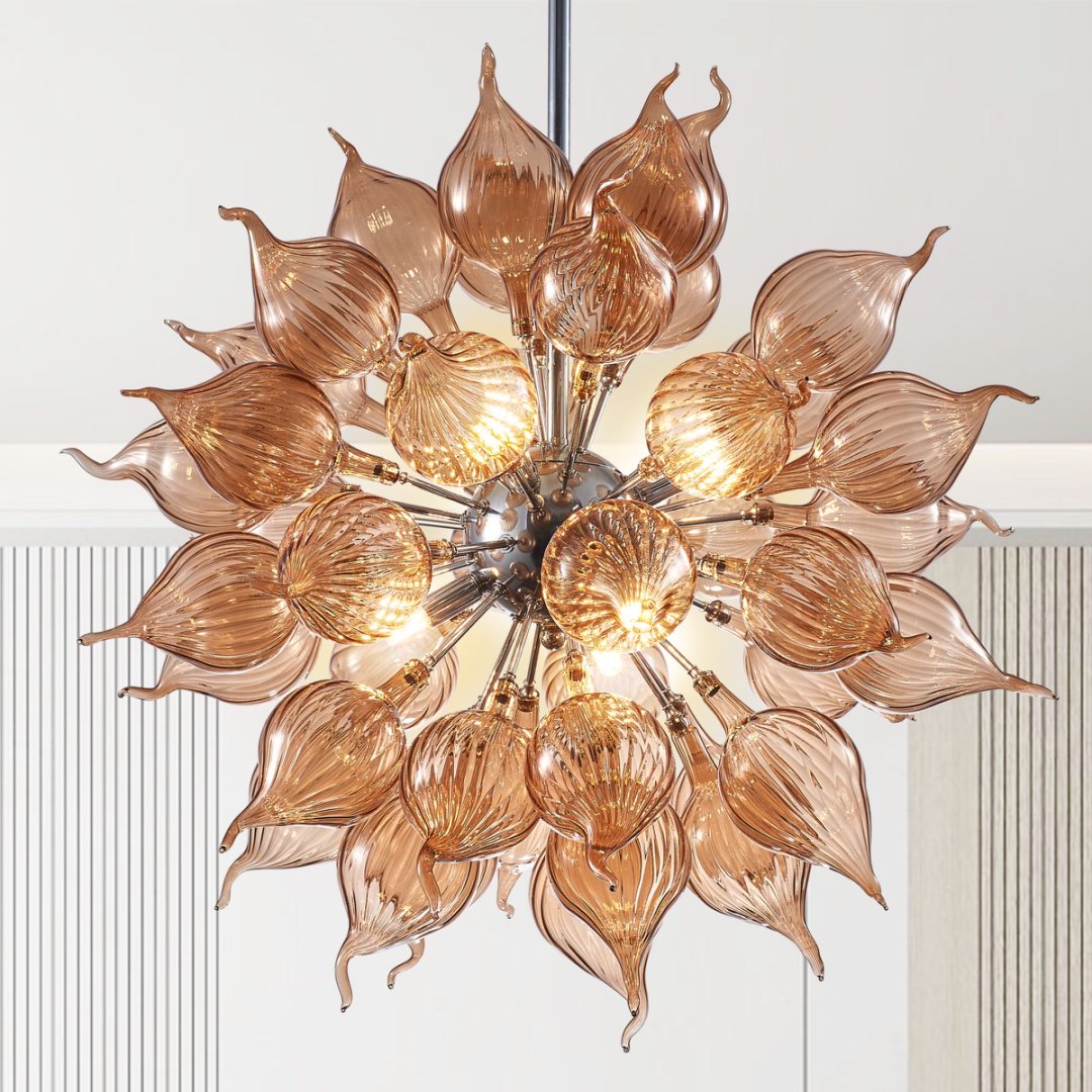 LED Blown Glass Chandelier – Energy Efficient Lighting