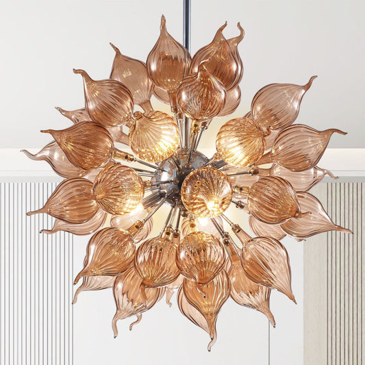 LED Blown Glass Chandelier – Energy Efficient Lighting