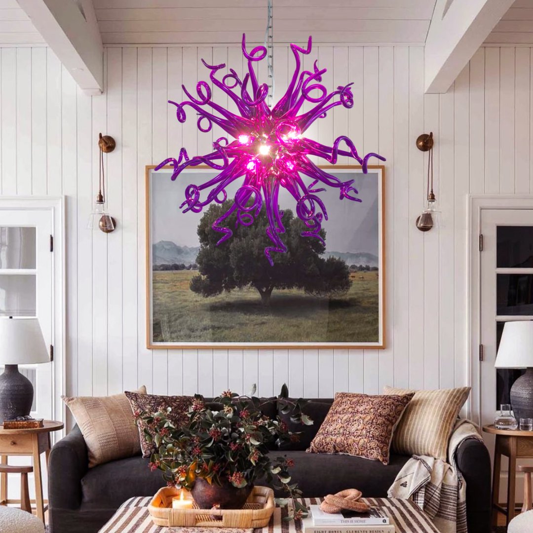 Ocean Blue Blown Glass Chandelier – Coastal Vibes