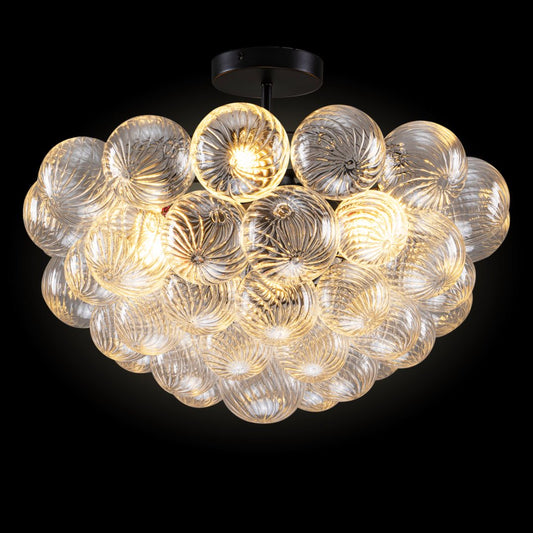 Traditional Bubble Glass Chandelier for Classic Library