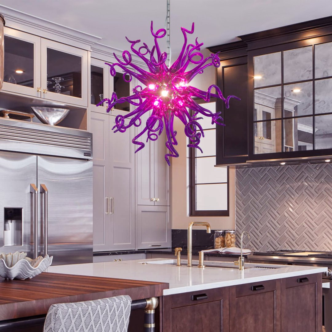 Ocean Blue Blown Glass Chandelier – Coastal Vibes