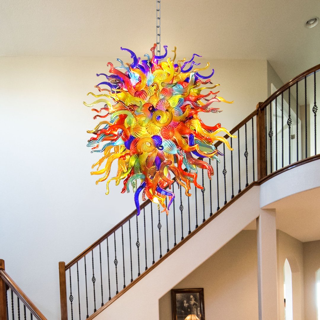 Dining Room Blown Glass Chandelier – Elegant Lighting