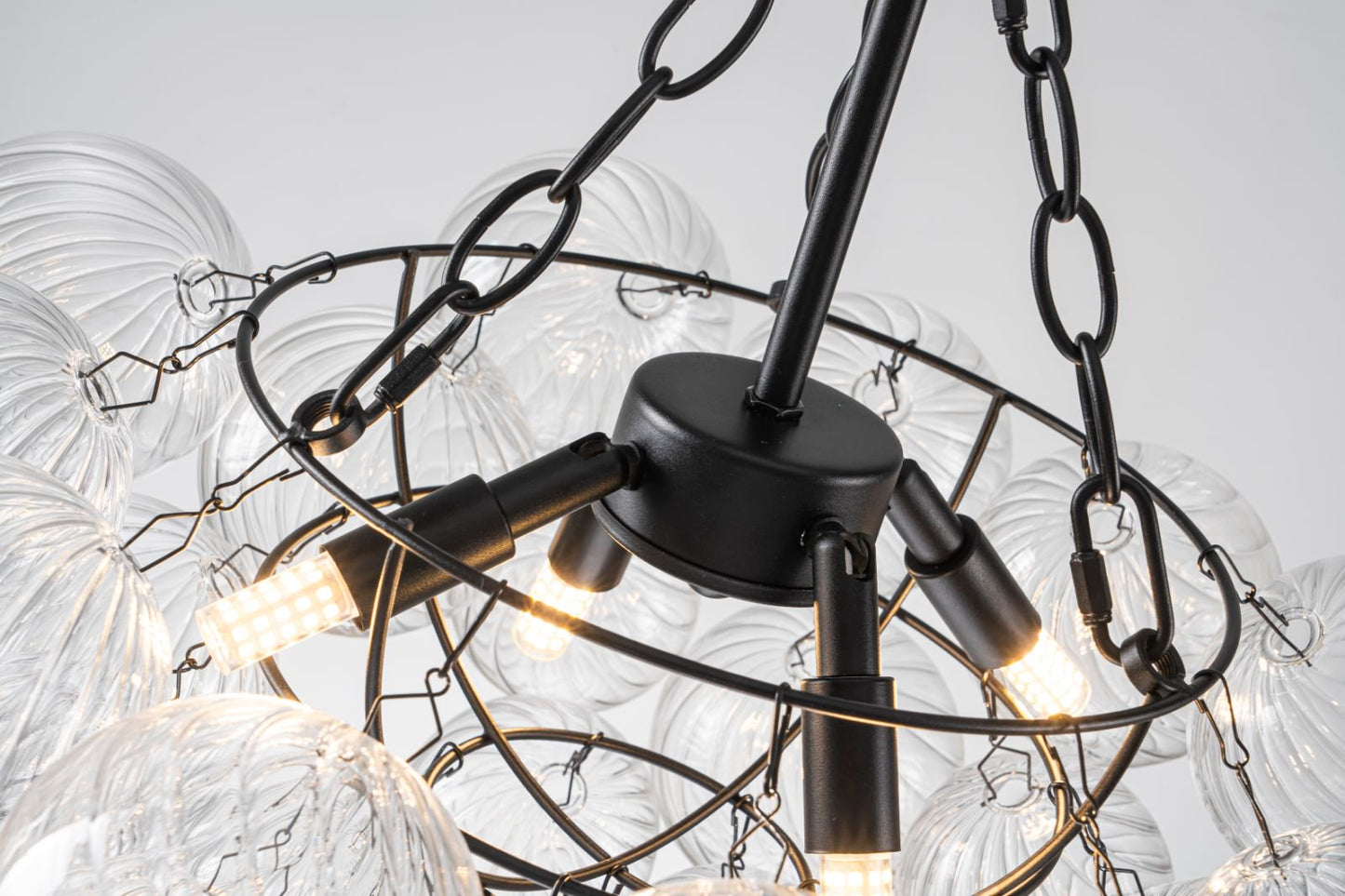 Large Bubble Glass Chandelier for High Ceiling Foyer