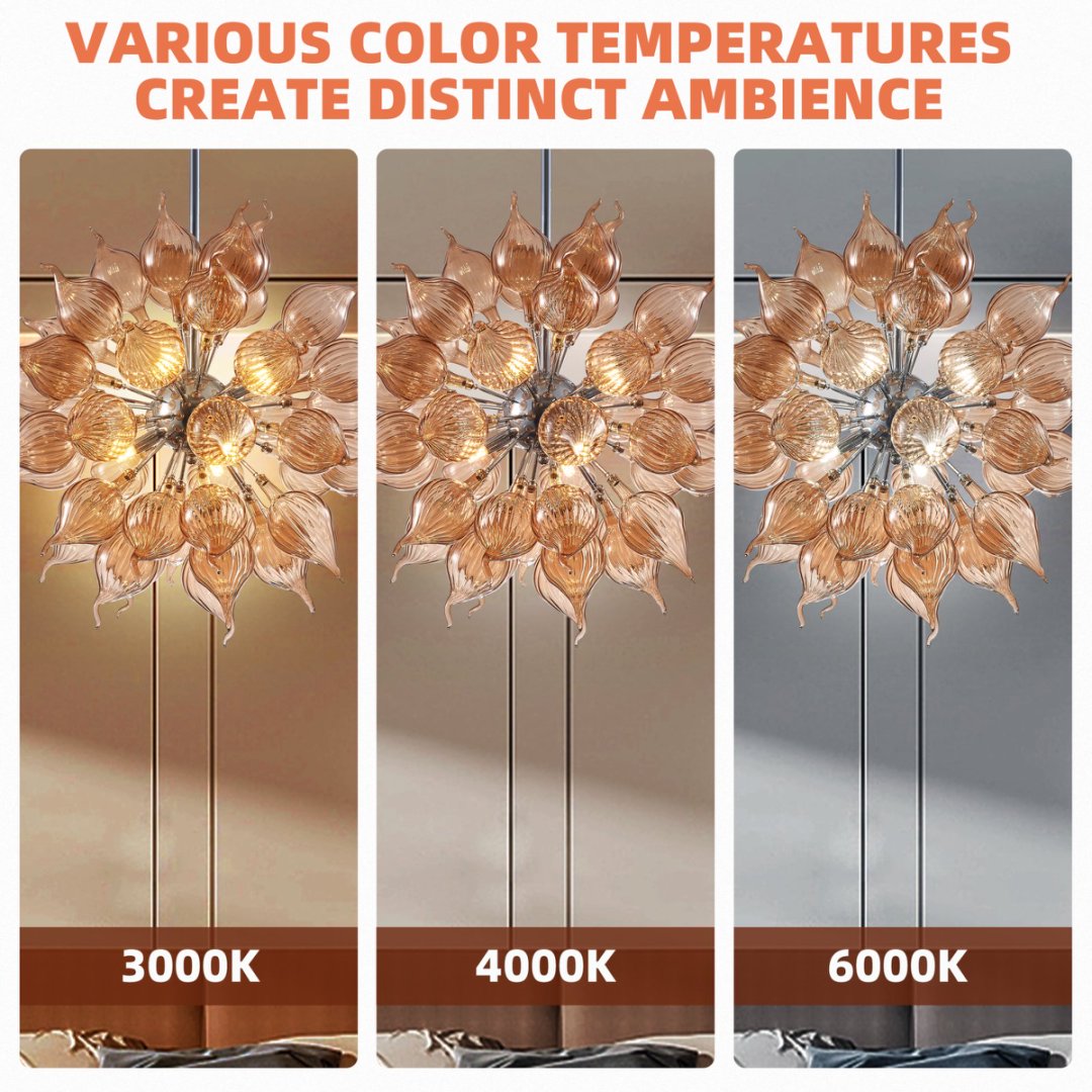 LED Blown Glass Chandelier – Energy Efficient Lighting