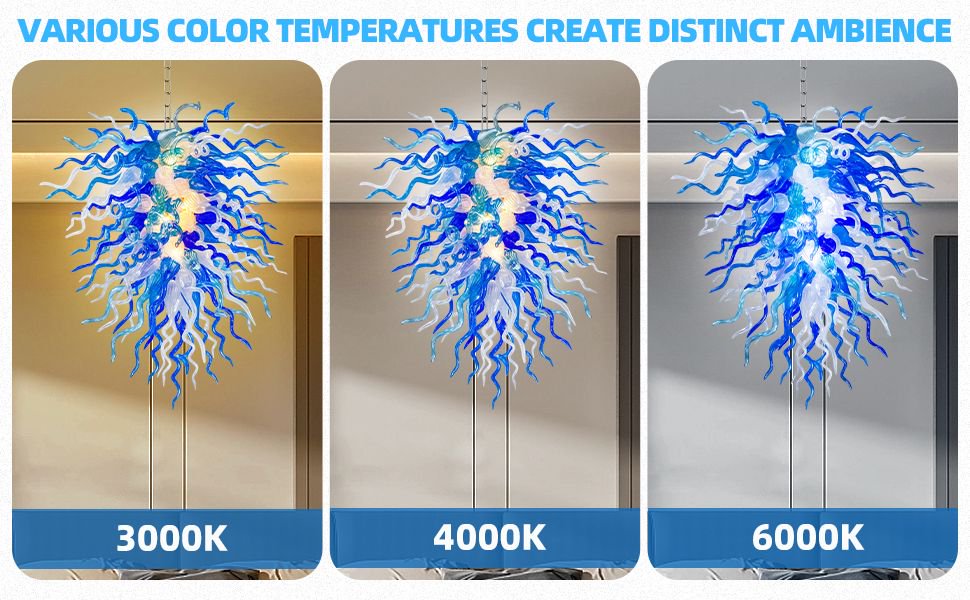Blown Glass Chandelier – Elegant Ceiling Light Fixture