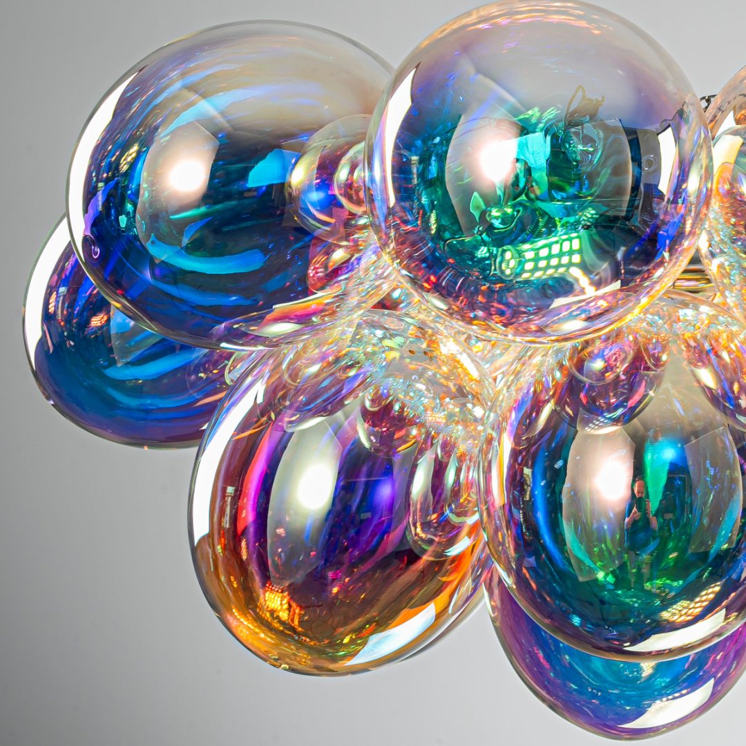 Bubble Glass Chandelier for Dining Room - Elegant Centerpiece