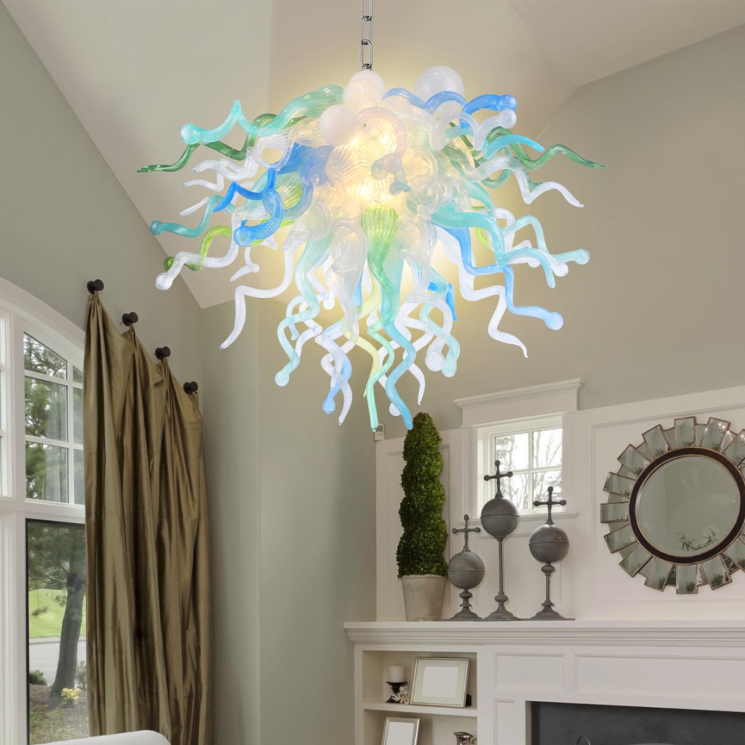 Vintage Blown Glass Chandelier – Classic Timeless Design