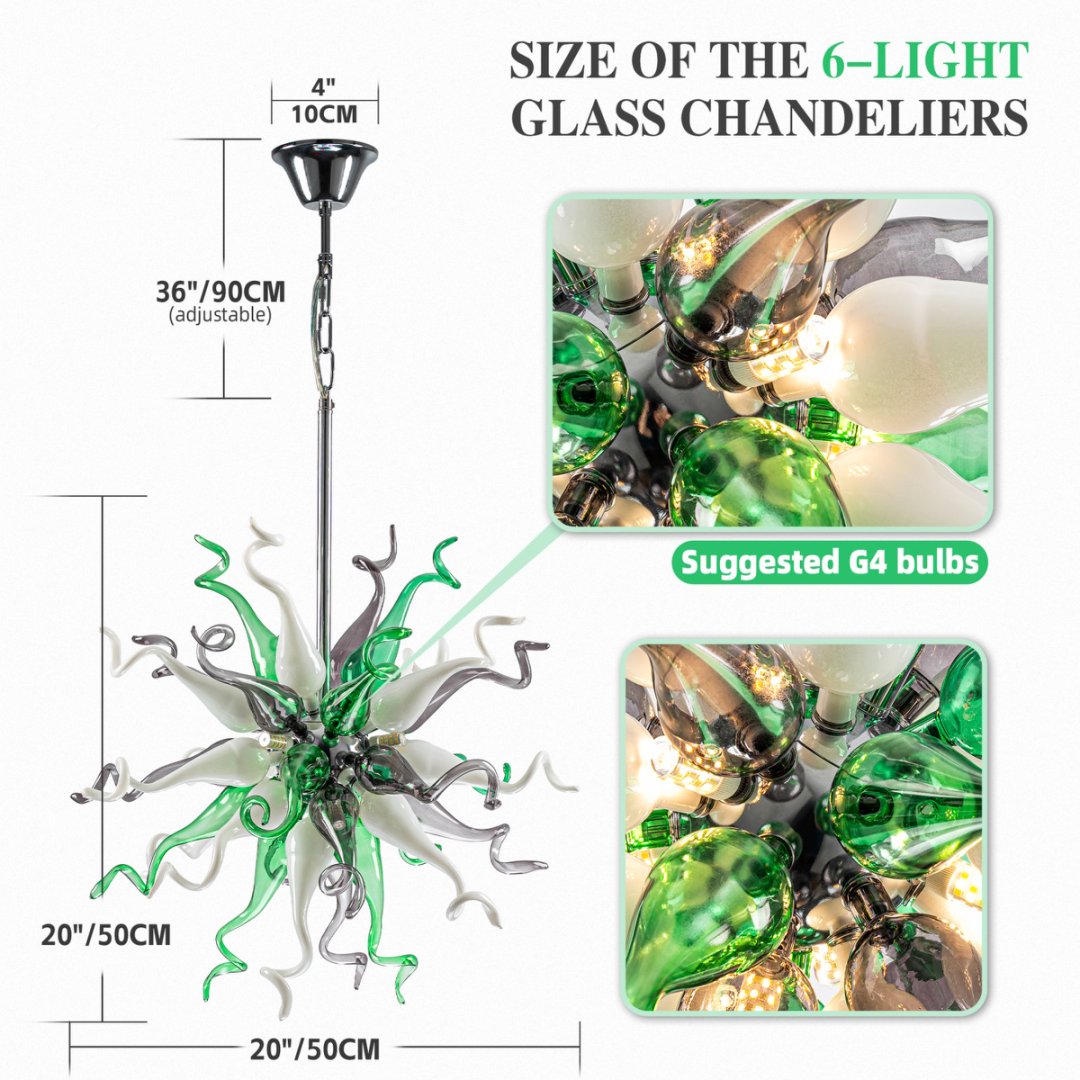 Holiday Blown Glass Chandelier – Festive Sparkle