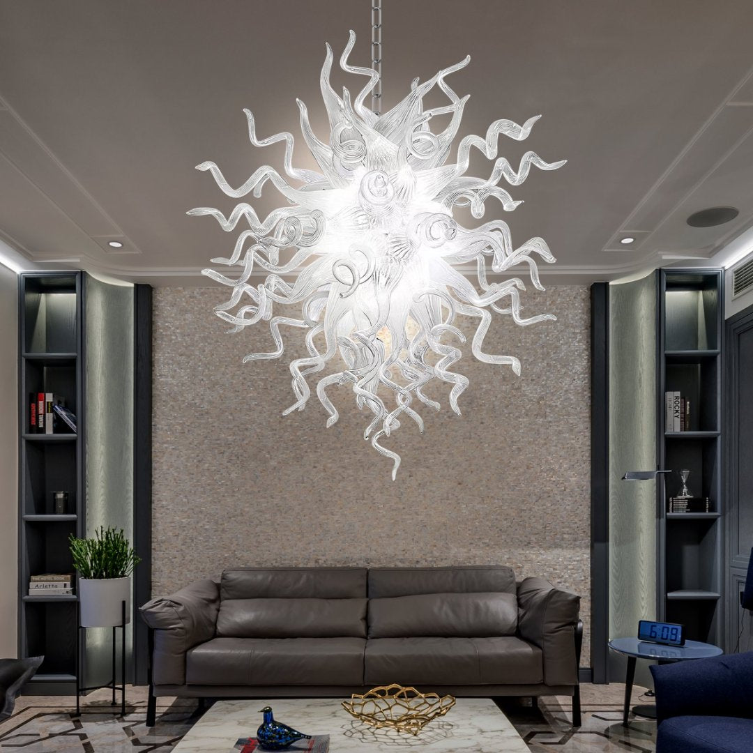 Frosted Blown Glass Chandelier – Soft Diffused Light