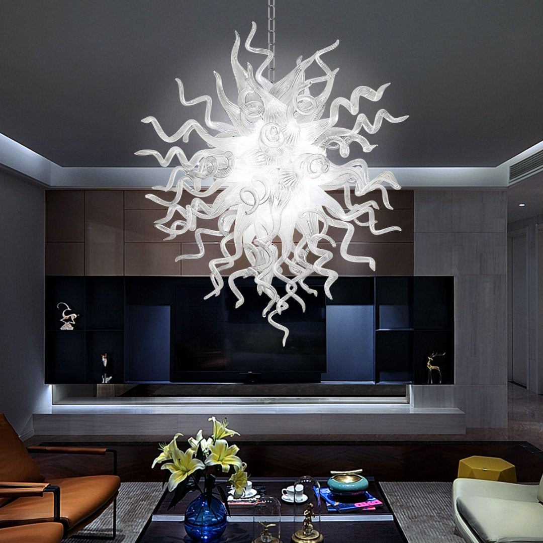 Frosted Blown Glass Chandelier – Soft Diffused Light