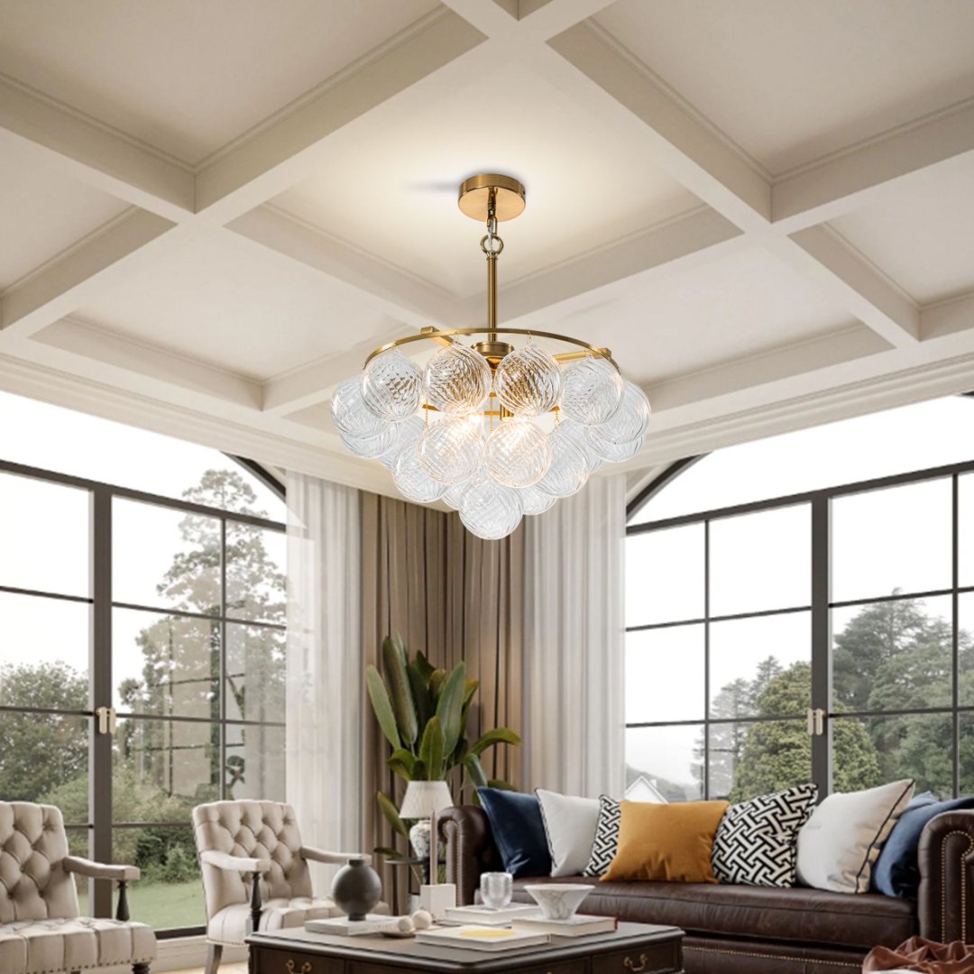 Bubble Glass Chandelier for Patio - Weatherproof Design