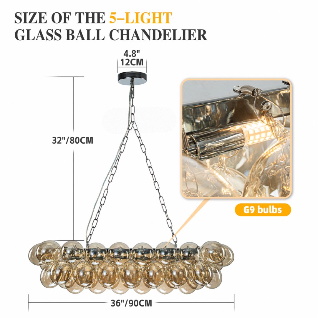 Bubble Glass Chandelier for Restaurant - Hospitality Decor