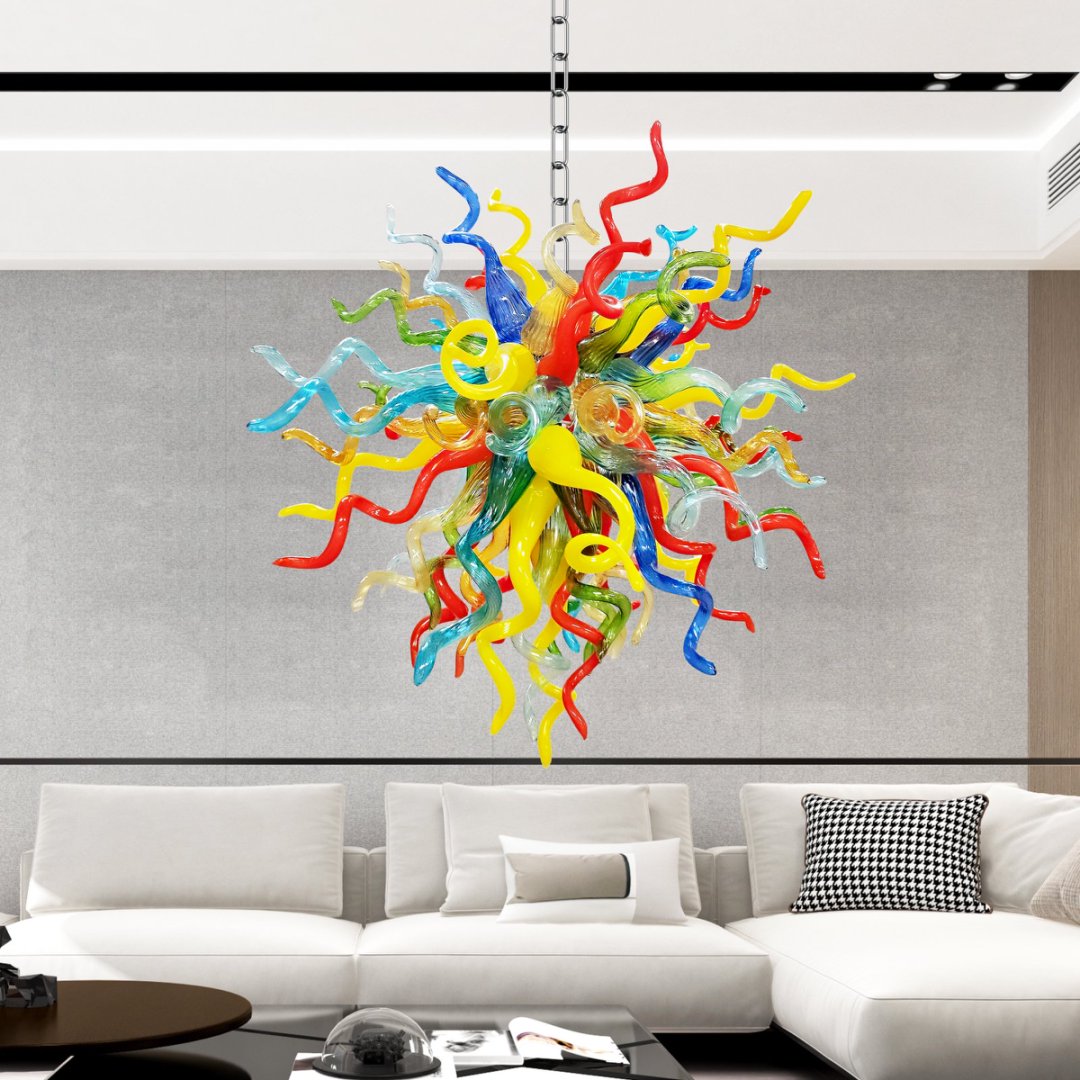 Small Blown Glass Chandelier – Perfect for Bedrooms