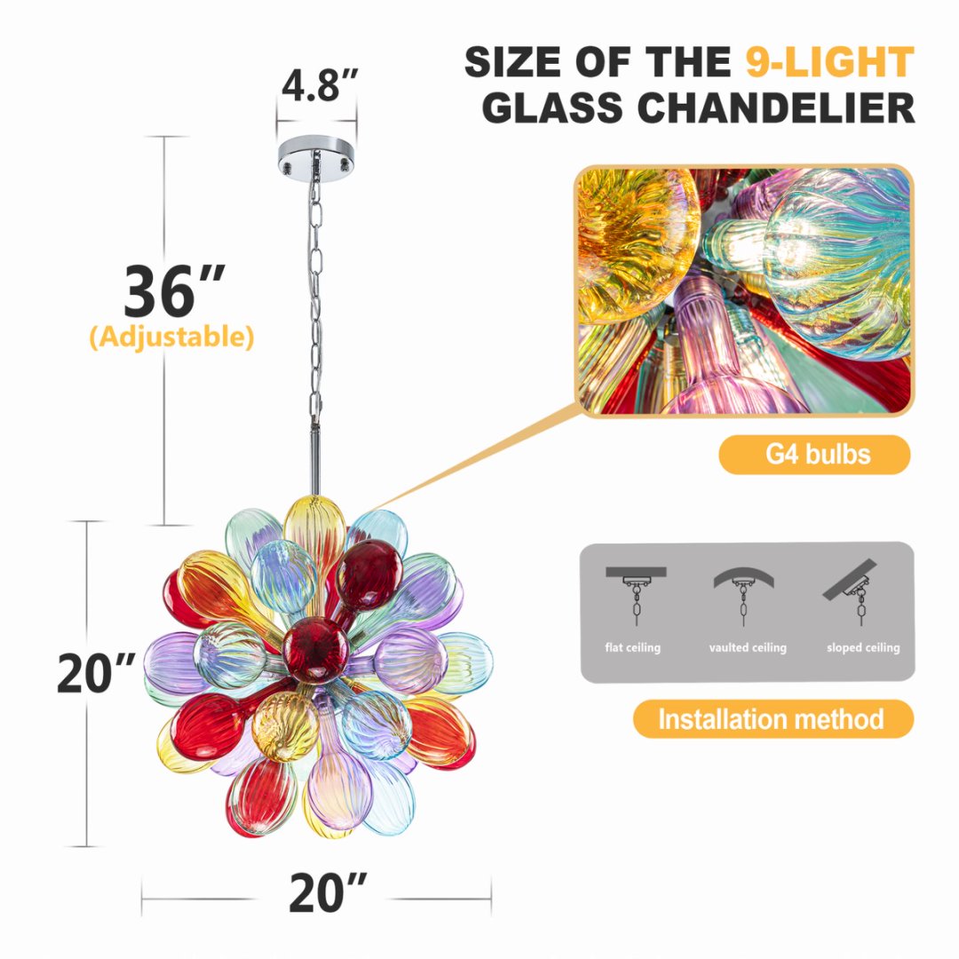 Crystal Bubble Glass Chandelier for Luxury Penthouse