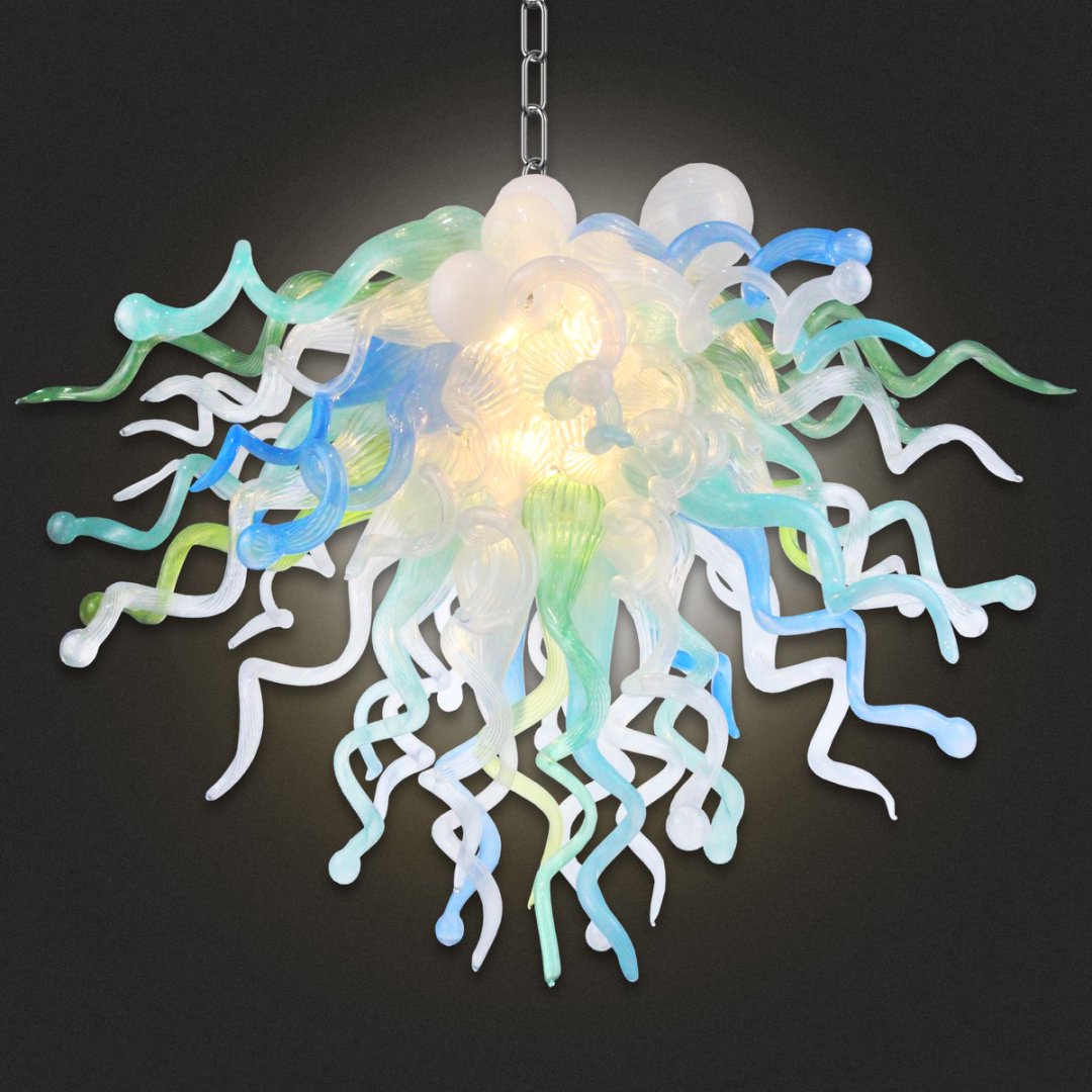 Vintage Blown Glass Chandelier – Classic Timeless Design