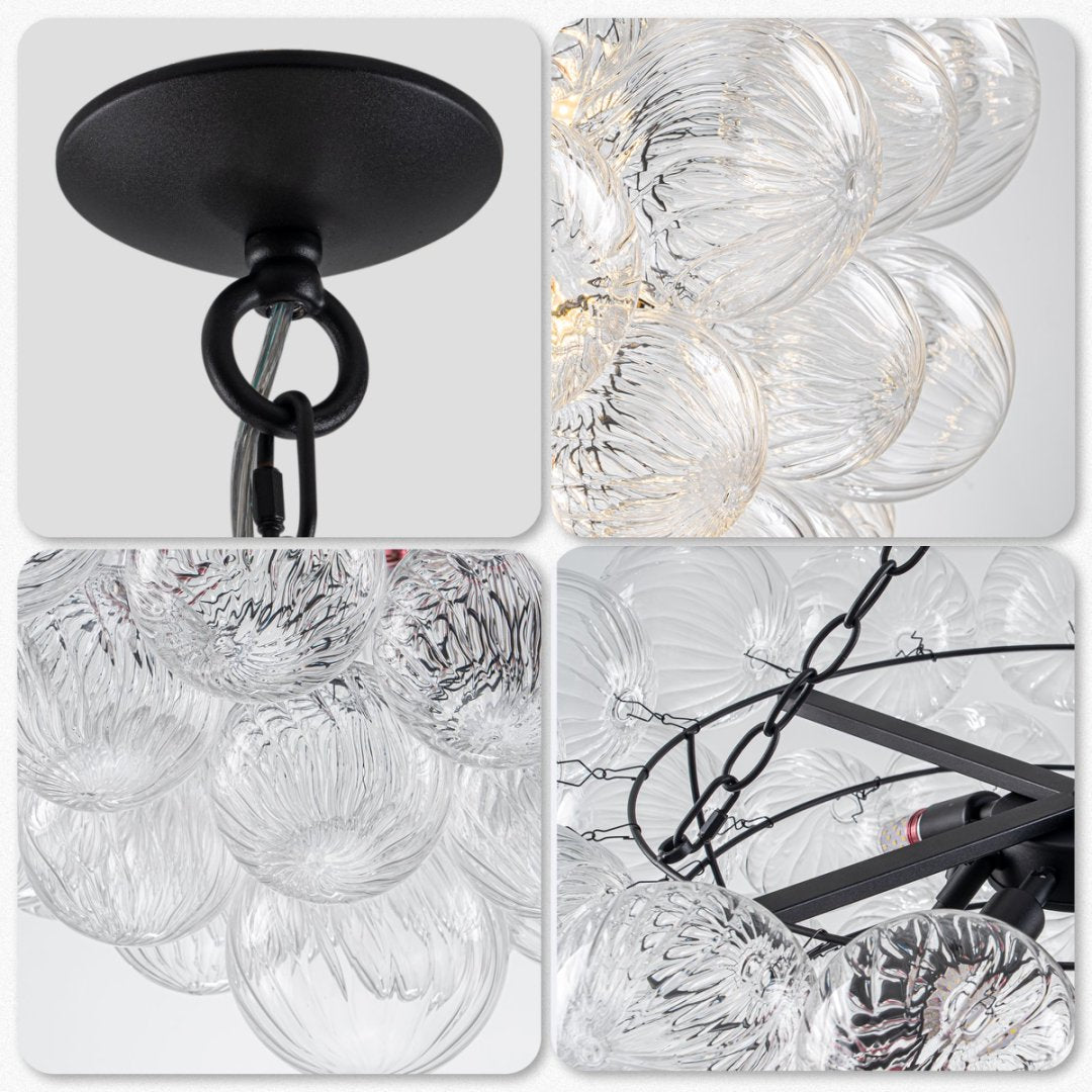 Large Bubble Glass Chandelier for High Ceiling Foyer