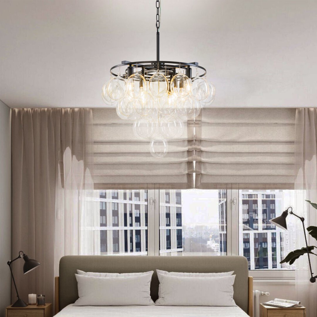 Bubble Glass Chandelier for Staircase - Dramatic Lighting